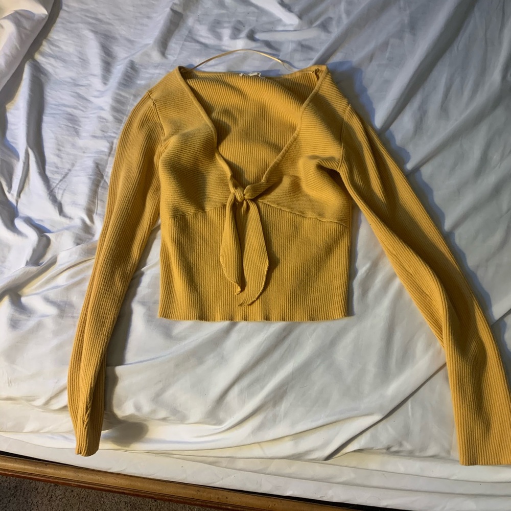 Yellow Long sleeve low cut shirt
